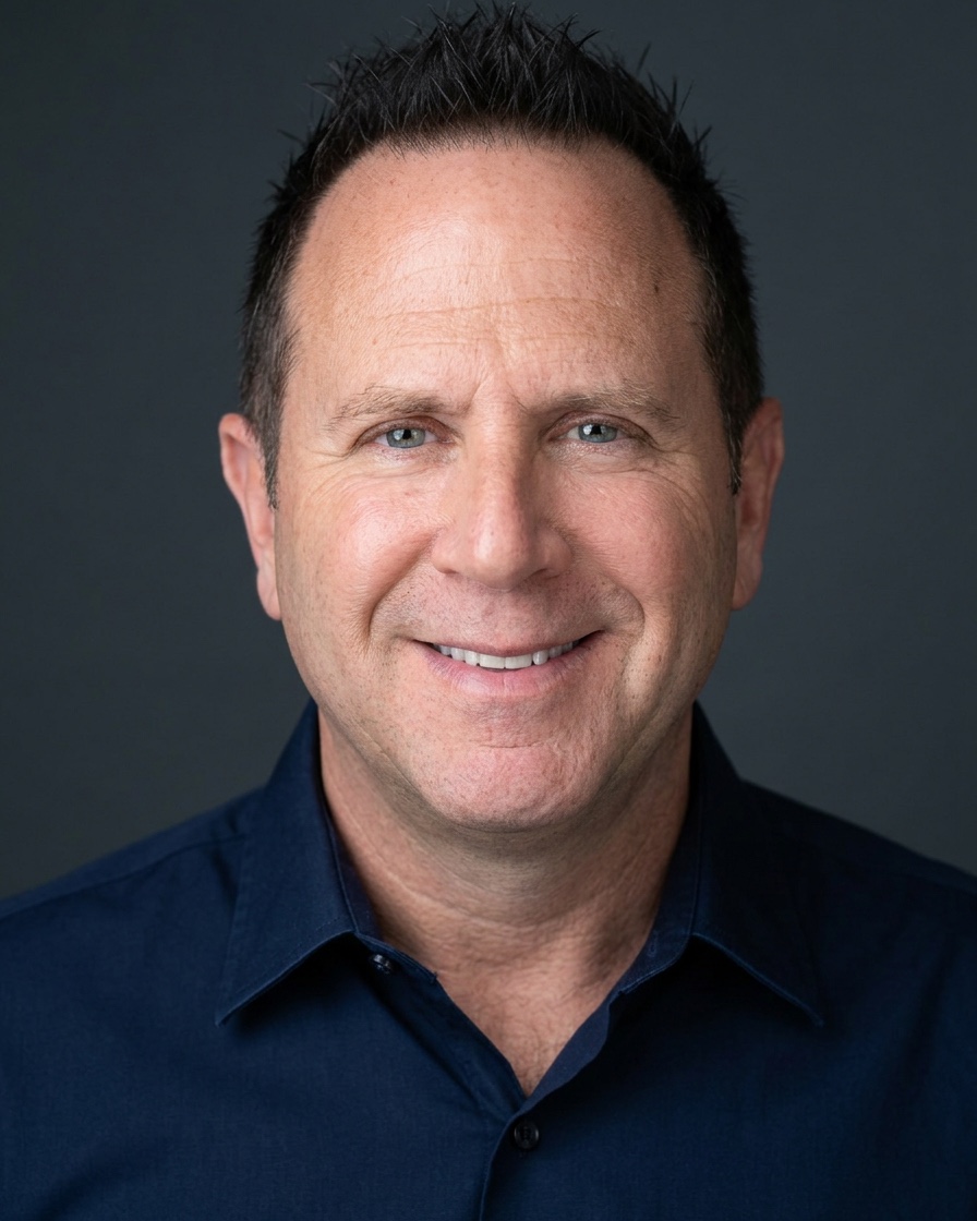Pol Klein, smiling, in a navy shirt.